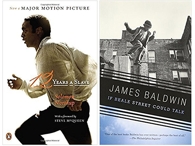 Books covers for 12 Years a Slave and If Beale Street Could Talk