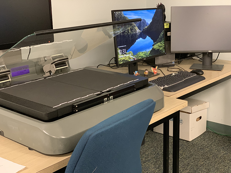 Scanner in digitization lab