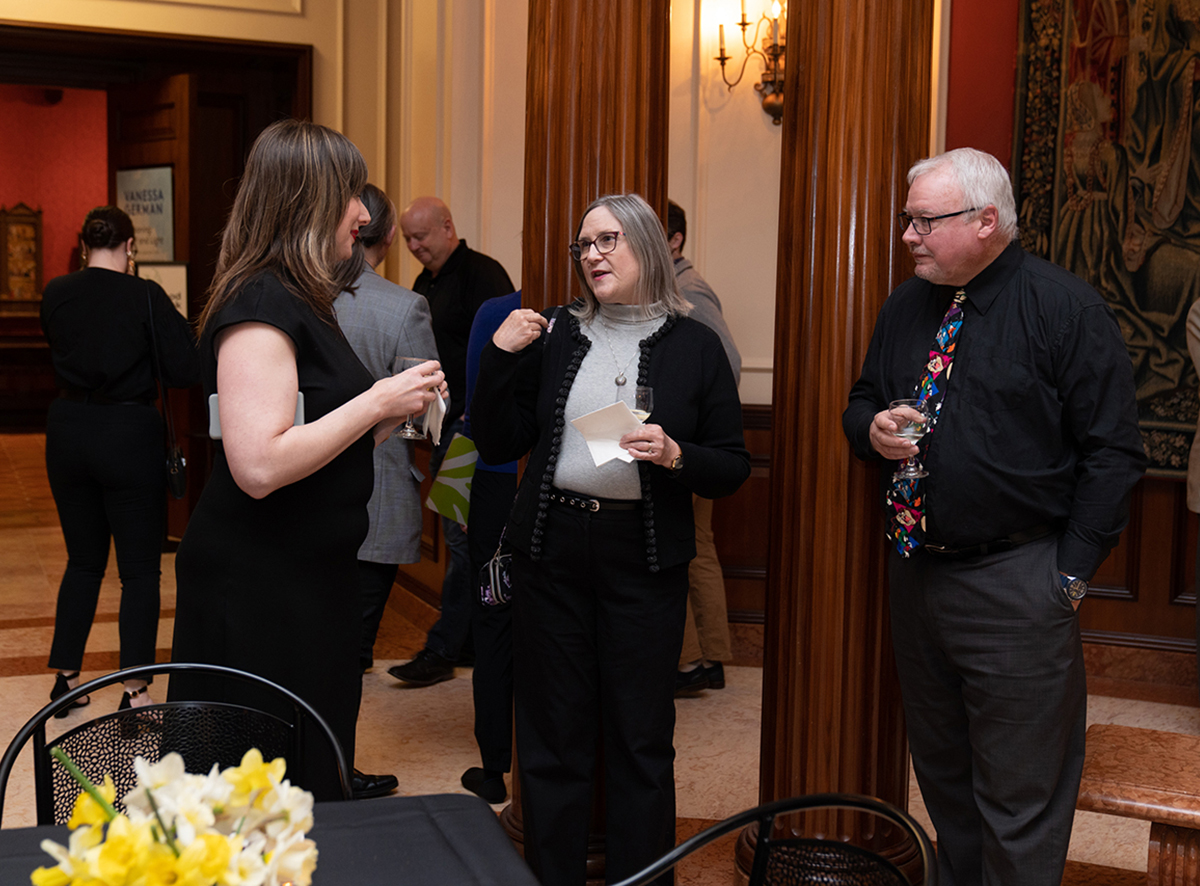 Carnegie Mellon University Associate Director of Development Jennifer Sciullo with Libraries supporters Linda and Andrew Hartman.