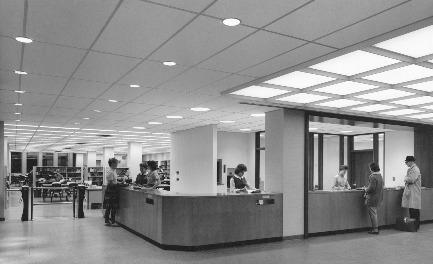Hunt Library service desk 1961