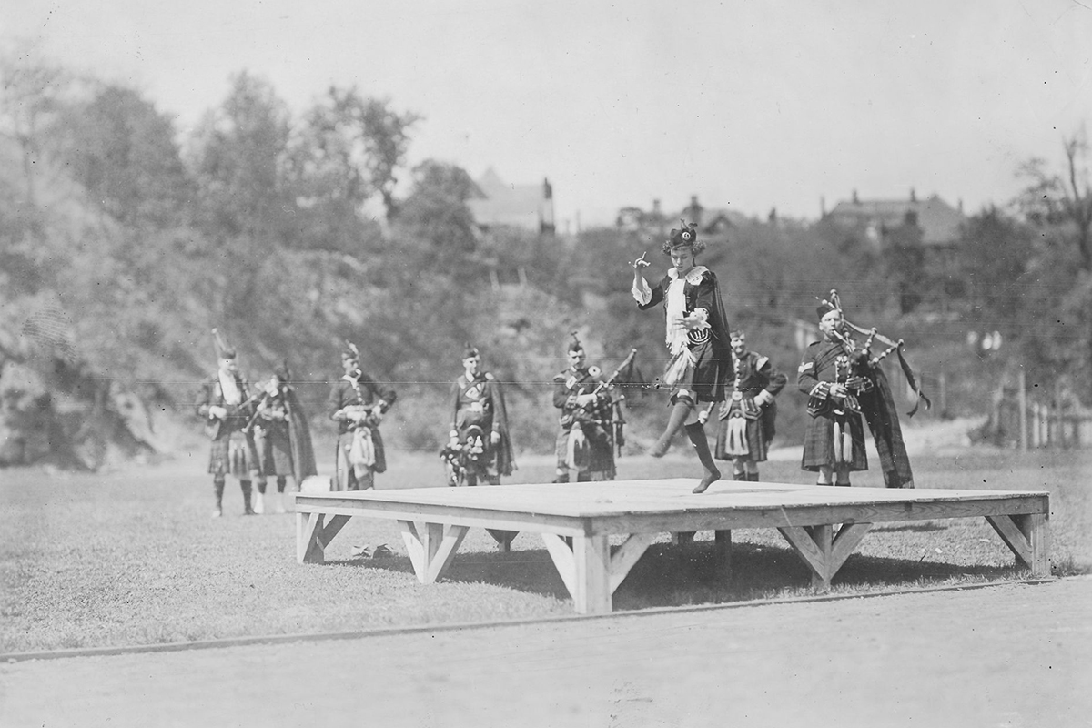 The 'Highland Fling', a feature of an annual Campus Week Celebration at the Carnegie Institute of Technology. (c.1920) Image found in the University Archives, available online via our Digital Collections.