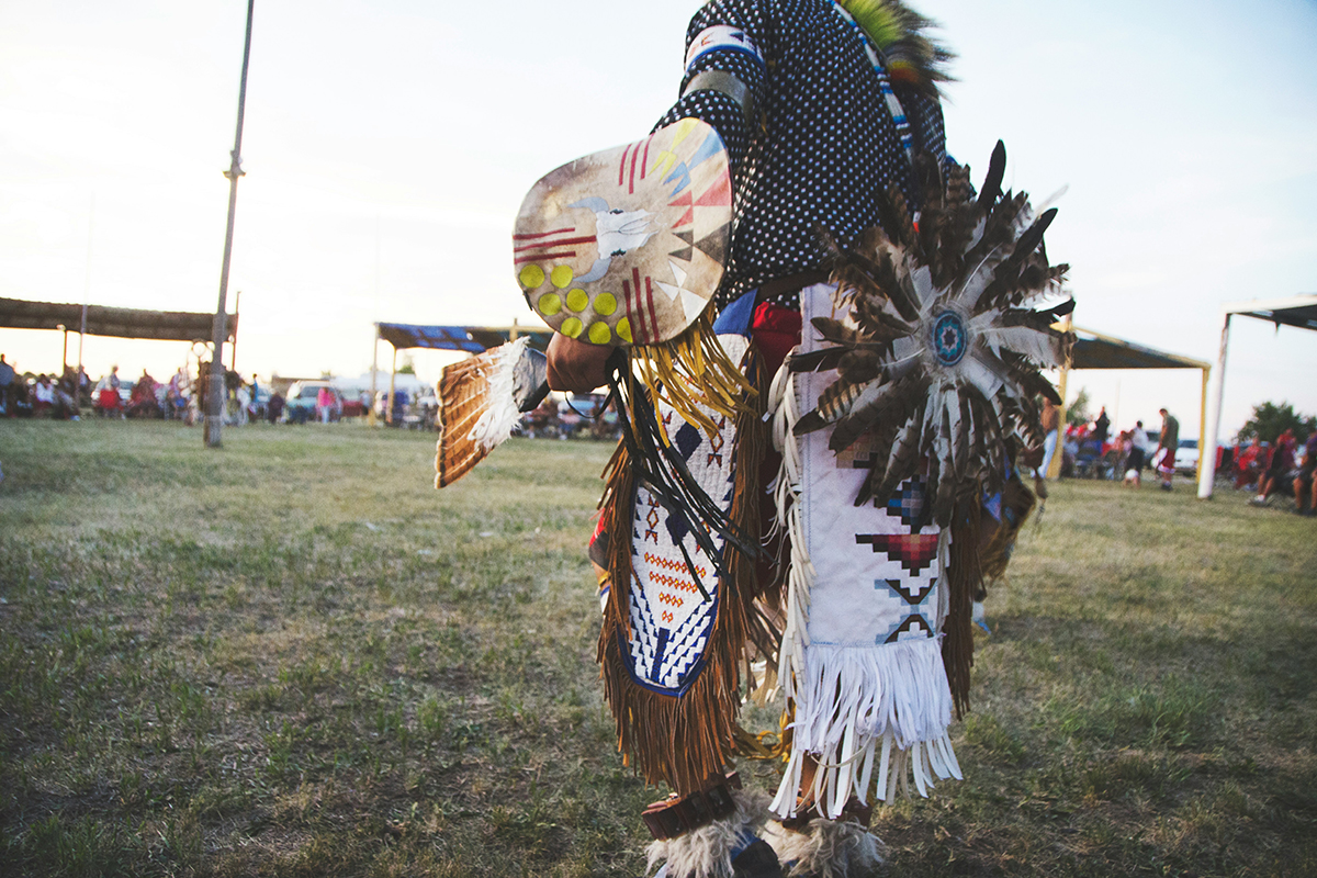 Indigenous American in traditional clothing