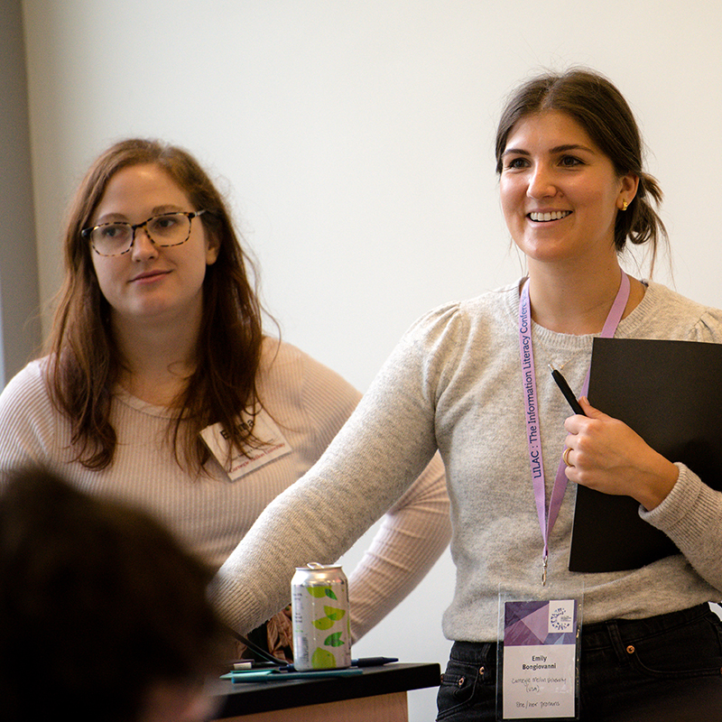 Data Education Librarian Emma Slayton and Open Knowledge Librarian Emily Bongiovanni