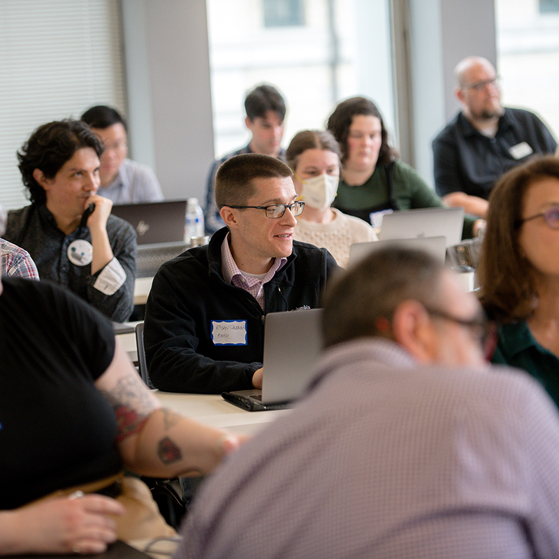 Guests attend a hackathon