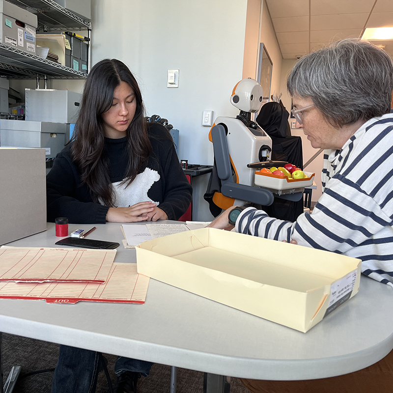 Collections Archivist Emily Davis with Archives intern Jackie Ruhnke