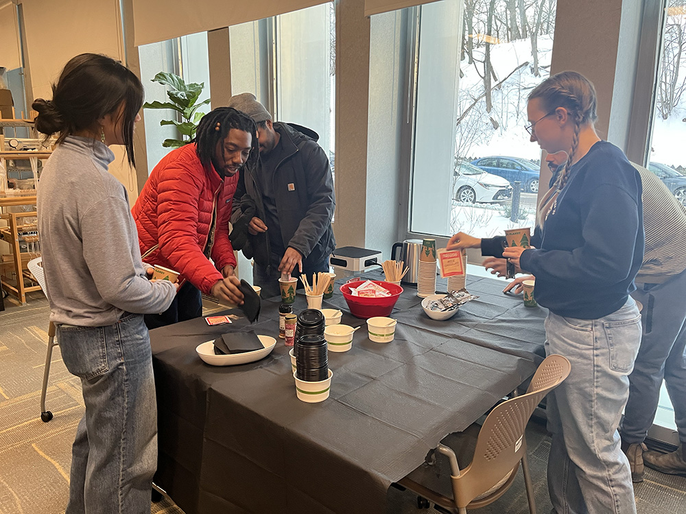 A hot cocoa bar was a welcome respite from the cold temperatures outside.
