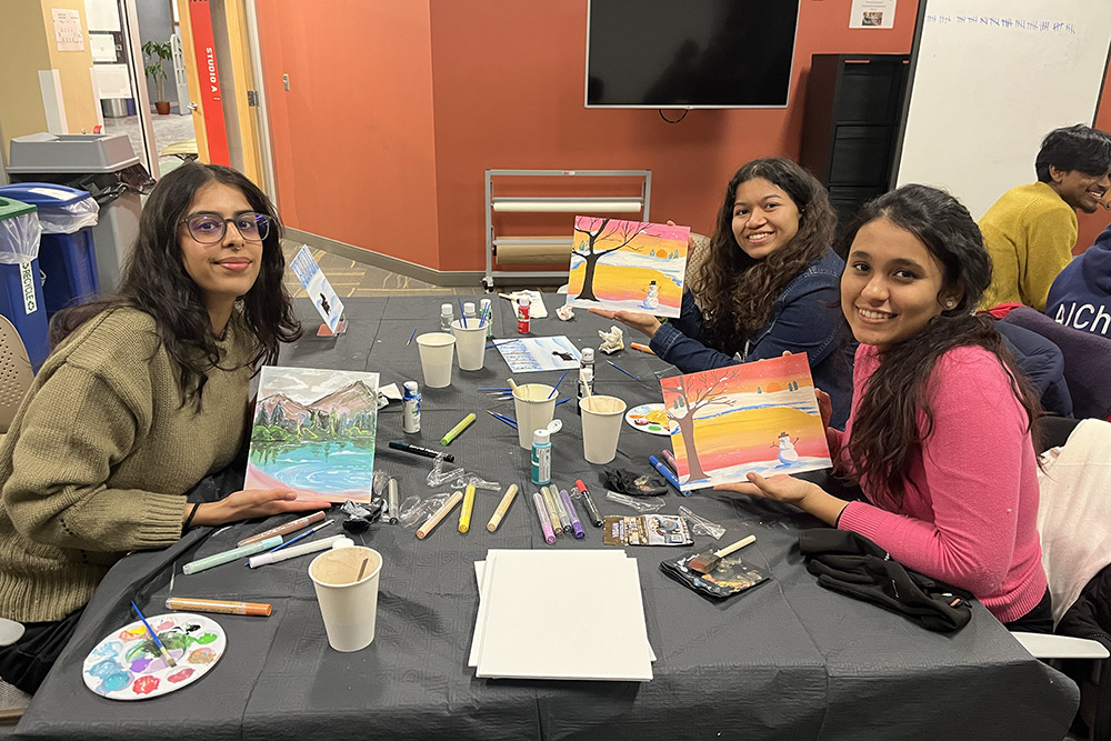 CMU Students attend the Cocoa and Canvases event