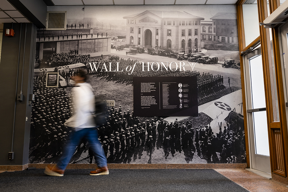 Wall of Honor dedicated to Carnegie Mellon University students who died during WWI.