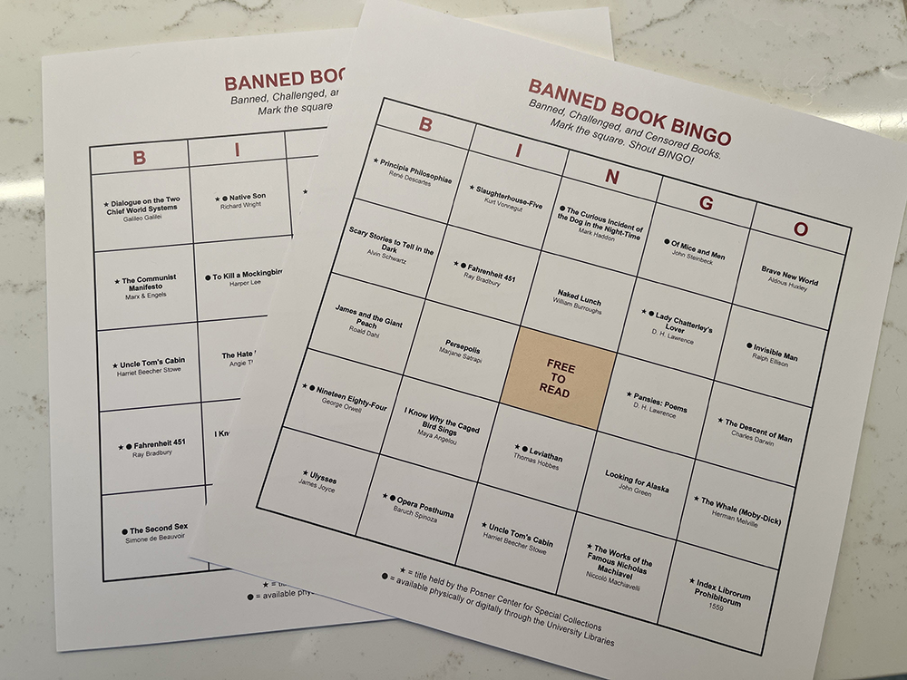 Bingo cards, which were distributed to attendees upon arrival, featured books like “Principia Philosophiae” by René Descartes, “Fahrenheit 451” by Ray Bradbury, “I Know Why the Caged Bird Sings” by Maya Angelou, and many more.