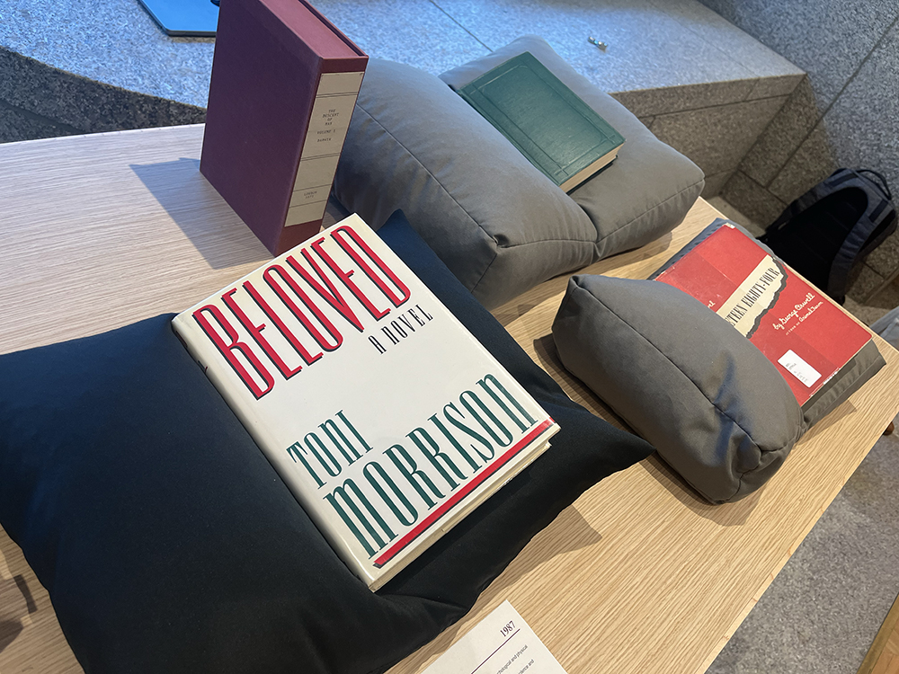 Among the banned books from Special Collections feature were “Beloved” by Toni Morrison, “Nineteen Eighty-Four” by George Orwell, and “The Descent of Man” by Charles Darwin.