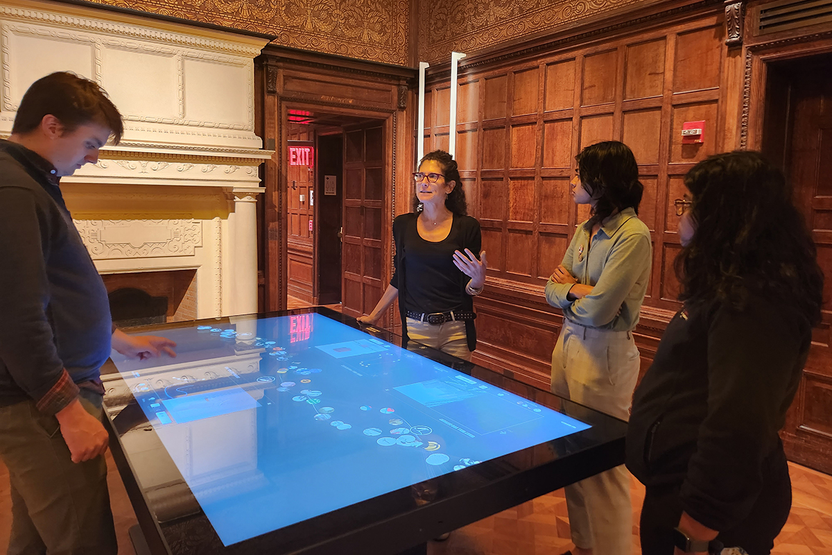 One of Pamela's projects was working on these integrated technological tables where users can interact with all the different pieces, past and present, at the museum and even design their own.