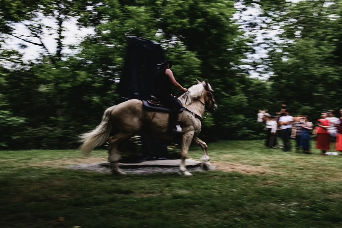 UPRIVER, 2022. Performance on the Karl Stirner Arts Trail.