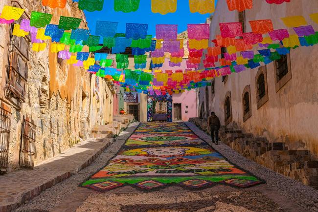Mexican Day of the Dead (Día de Muertos), city decorations